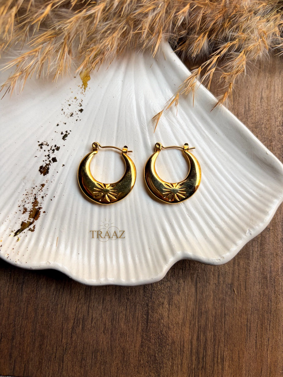 Gold Star hoop earrings
