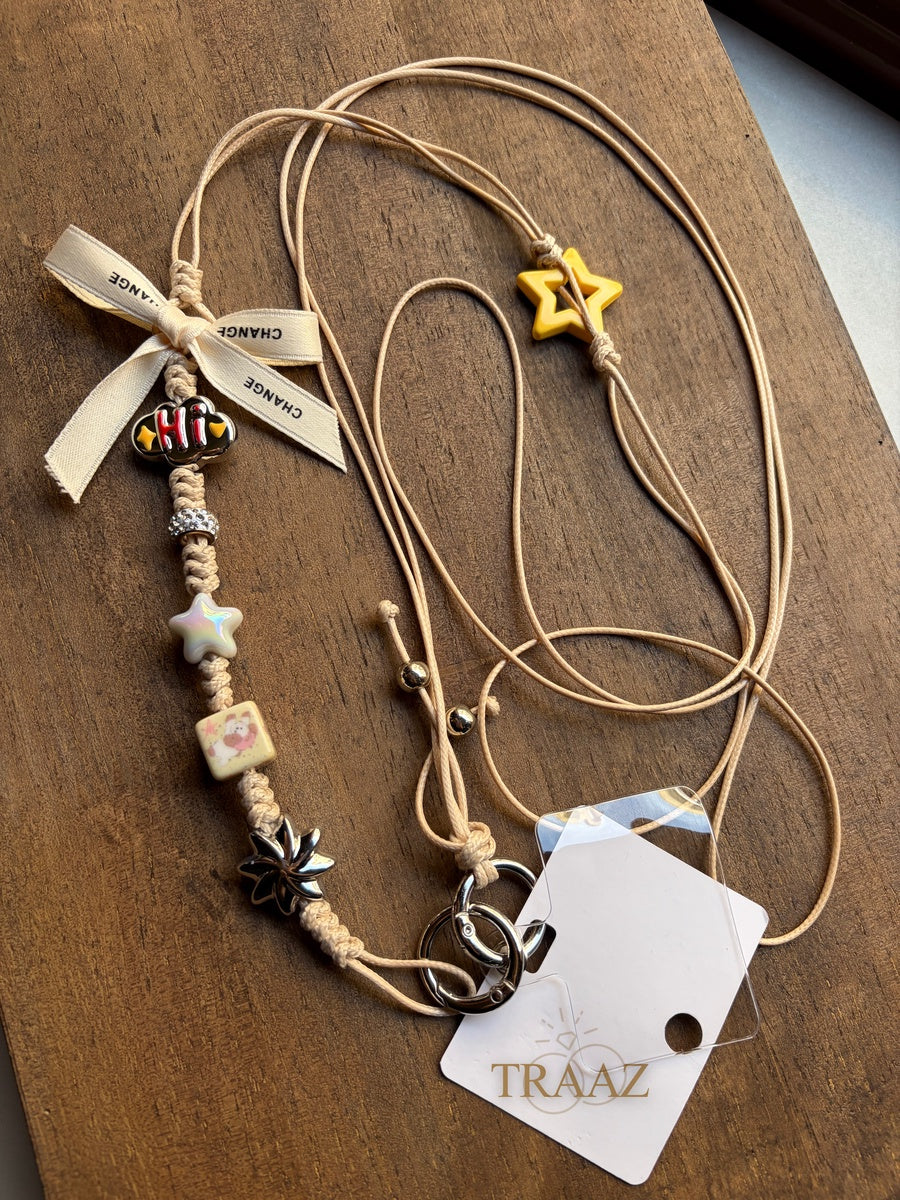 Star Bow Loop – Soft Beige