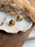 Antique Pearl Disc Earring