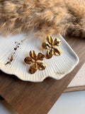 Golden Petal Flower Earring