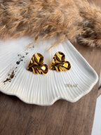 Molten Gold Heart Earring