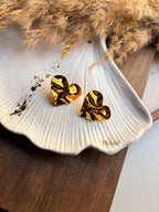 Molten Gold Heart Earring