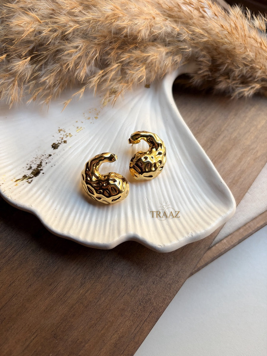 C Hoop Gold Earring