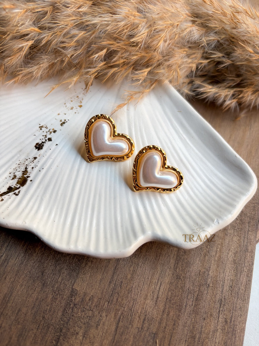 Molten Heart Pearl Earring