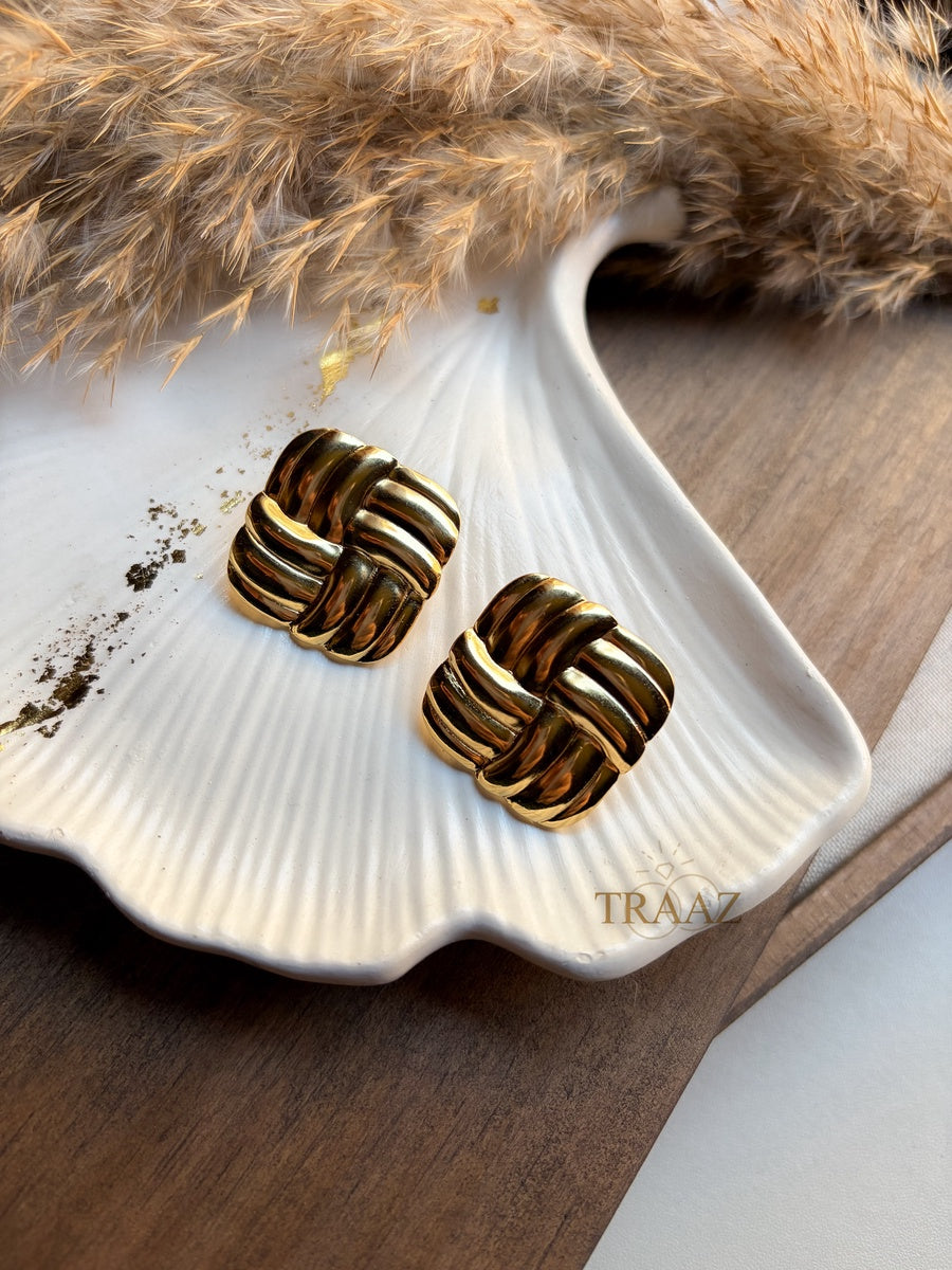Classic Square Gold Earring