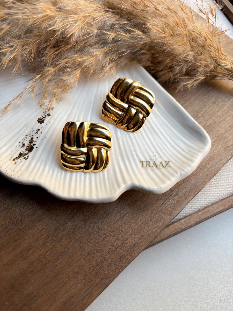 Classic Square Gold Earring
