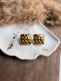 Woven Square Gold Earring
