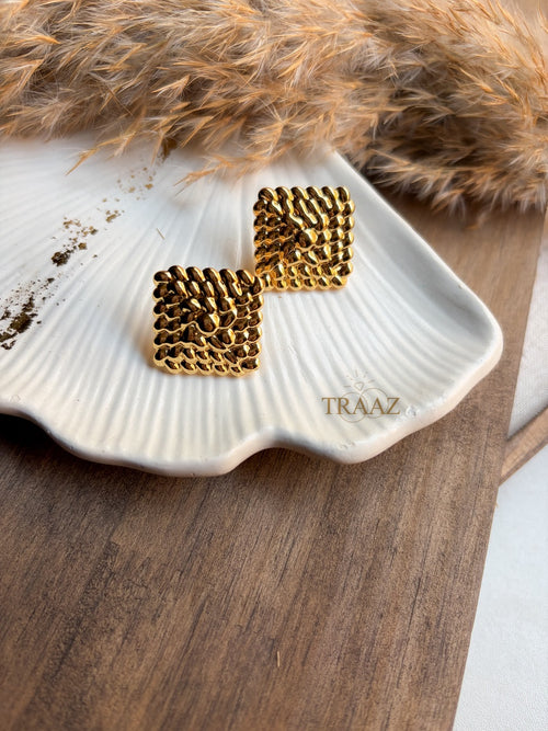 Bold Square Gold Earring