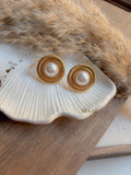 Classic Pearl Frame Gold Earring