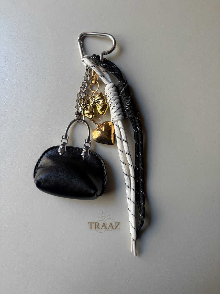 Golden Love Classic Black Mini Bag Charm