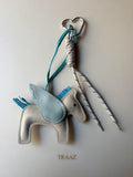 Winged Horse Grey & Sky Blue Mini Charm