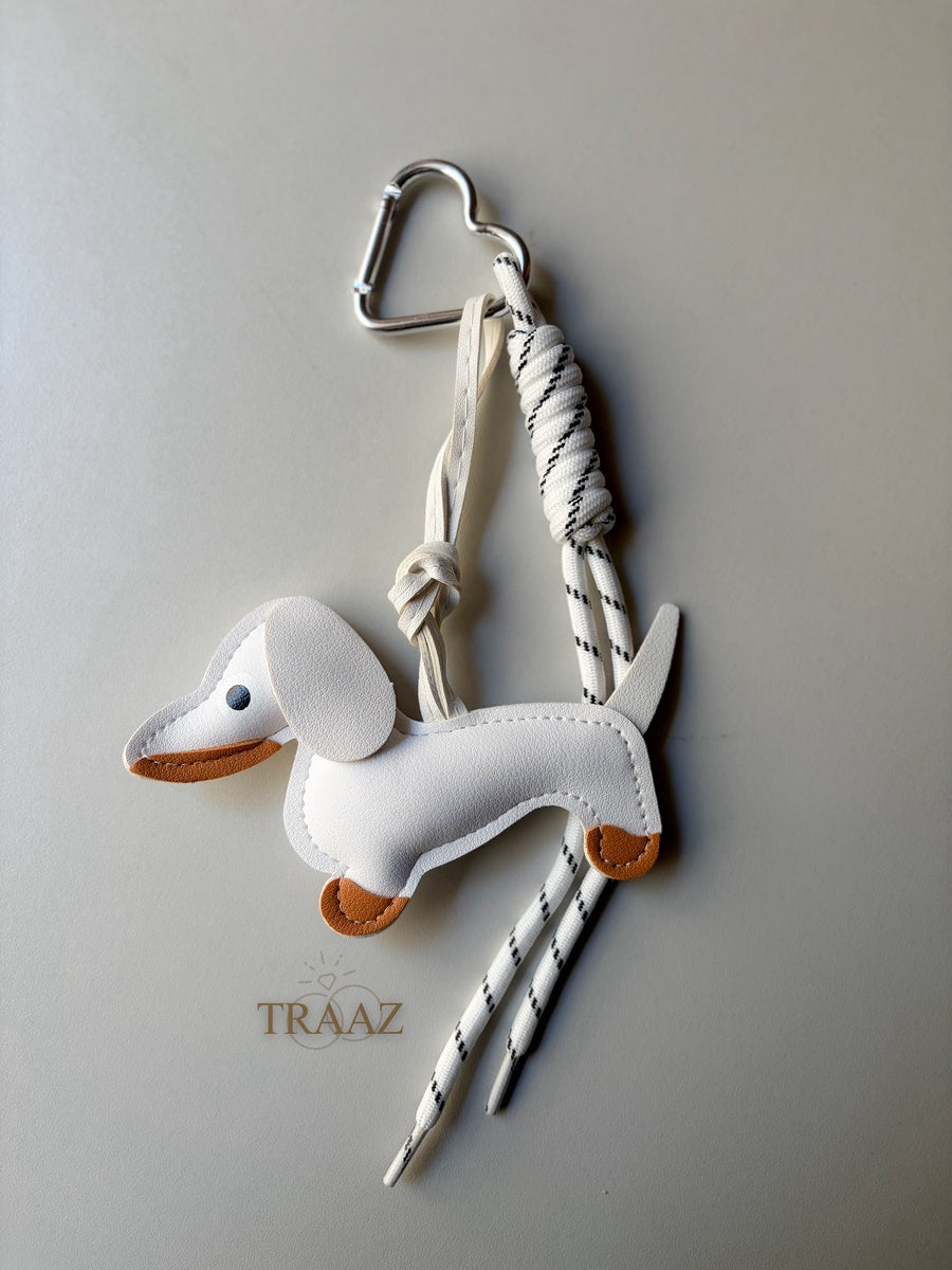 White Dachshund Charm