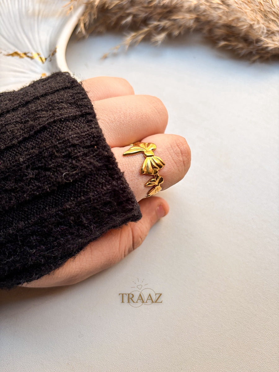 Free Size Gold knot ring