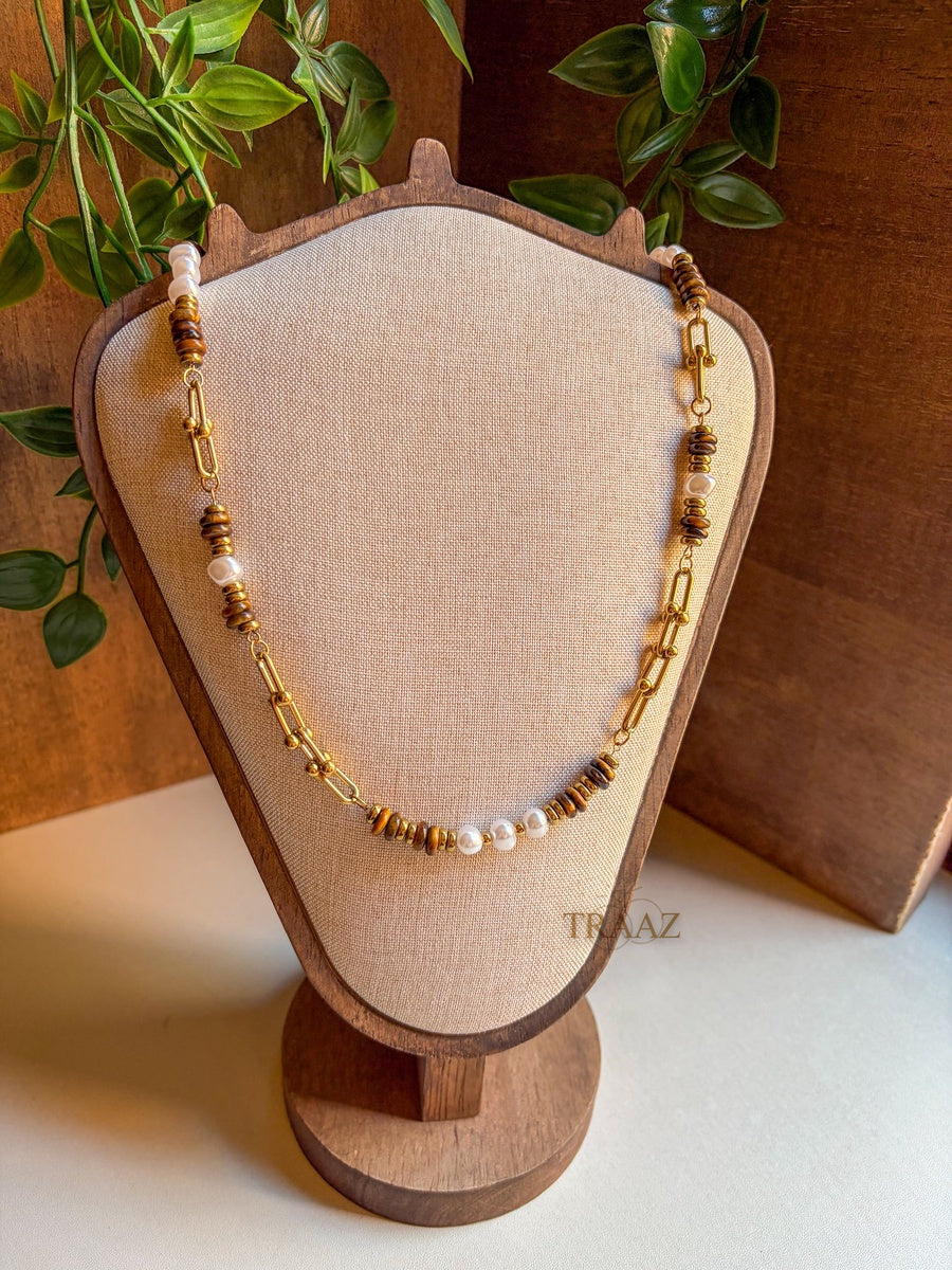 Golden Pearl Mix Necklace