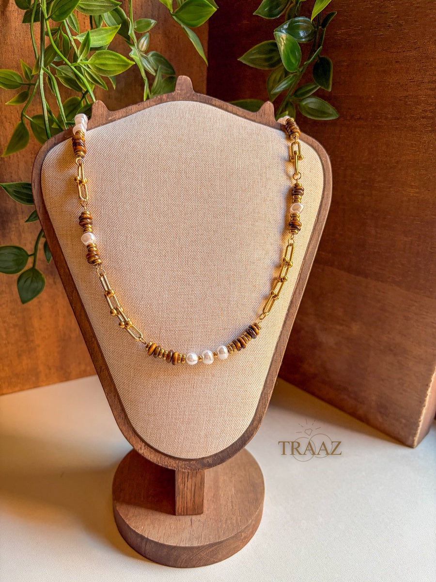 Golden Pearl Mix Necklace
