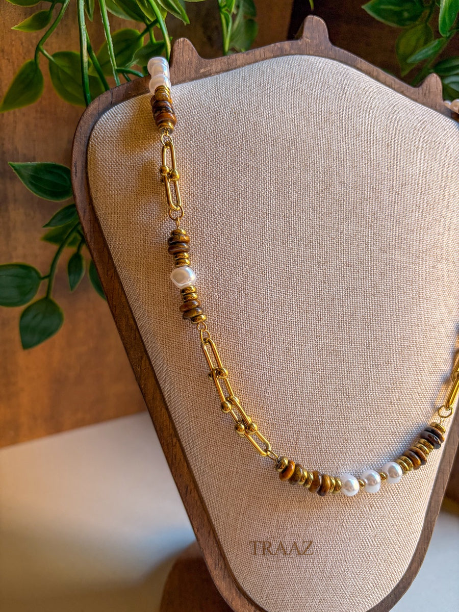 Golden Pearl Mix Necklace