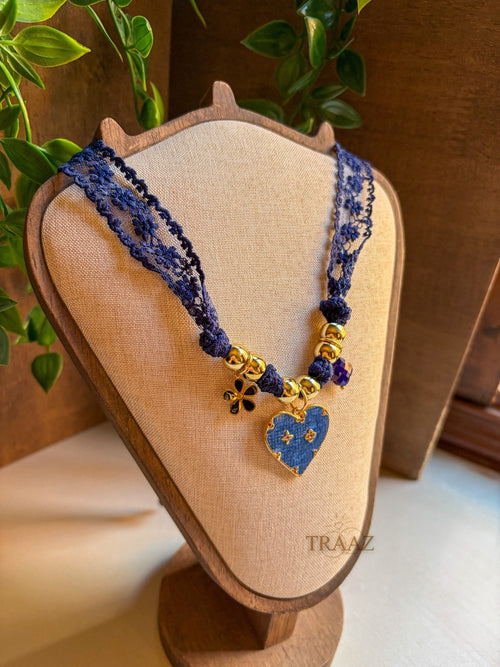 Blue  Heart Glow Necklace