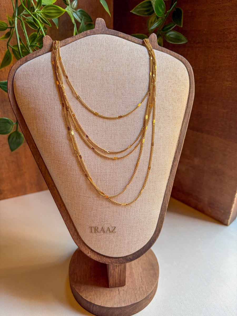 five layer gold necklace