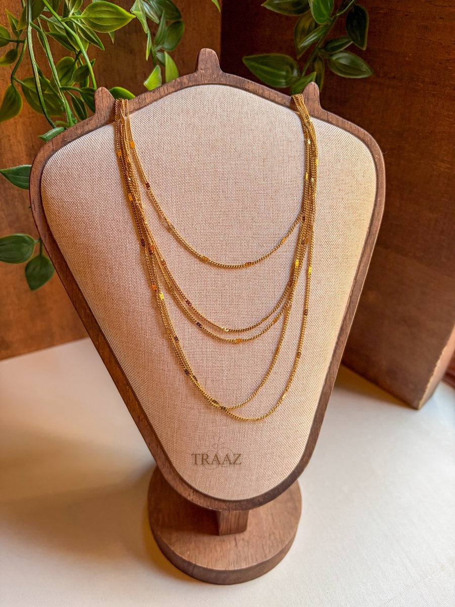 five layer gold necklace