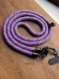 Purple X-Pattern Rope Phone Lanyard