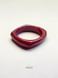 Burgundy Curved square acrylic bangle