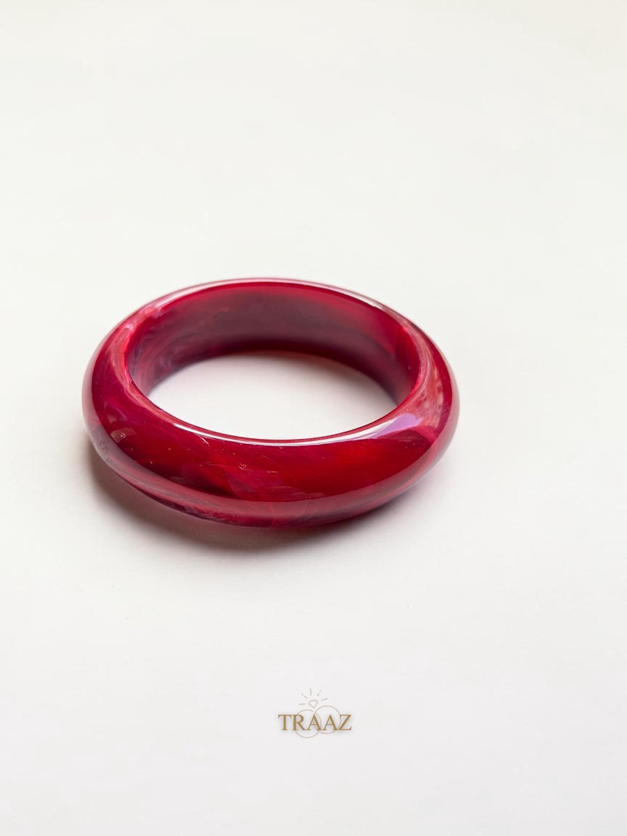 Burgundy pump  acrylic bangle