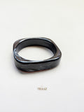 Black square acrylic bangle