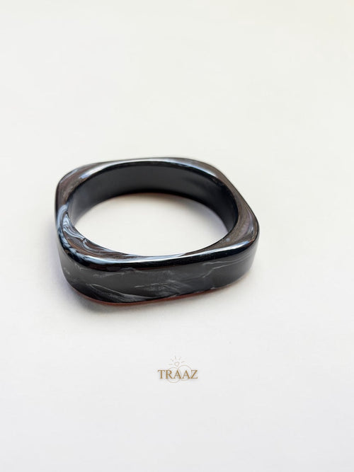 Black square acrylic bangle