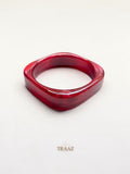 Burgundy square acrylic bangle