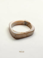 beige square acrylic bangle