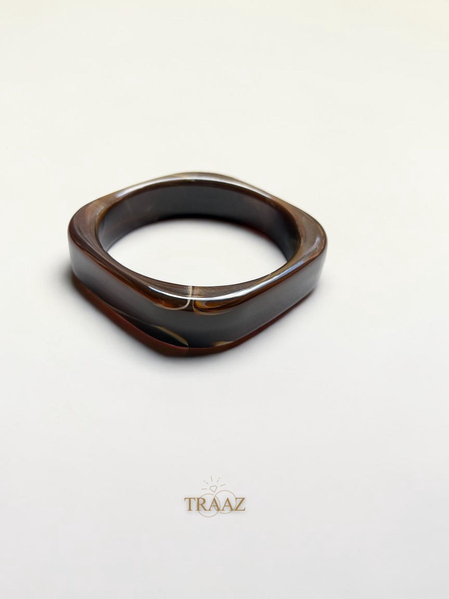 brown  square acrylic bangle