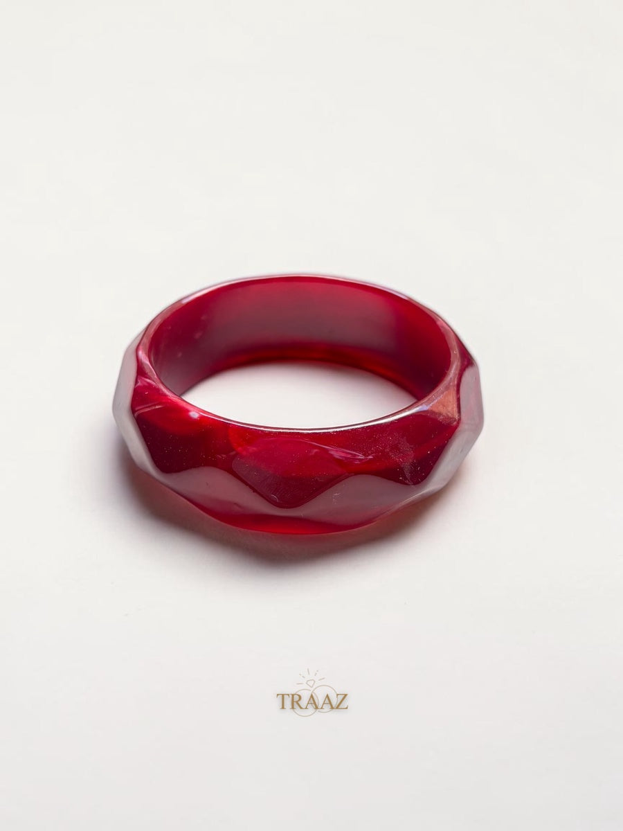 Burgundy Faceted acrylic bangle