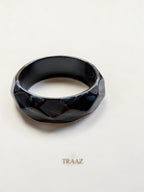 Black Faceted acrylic bangle