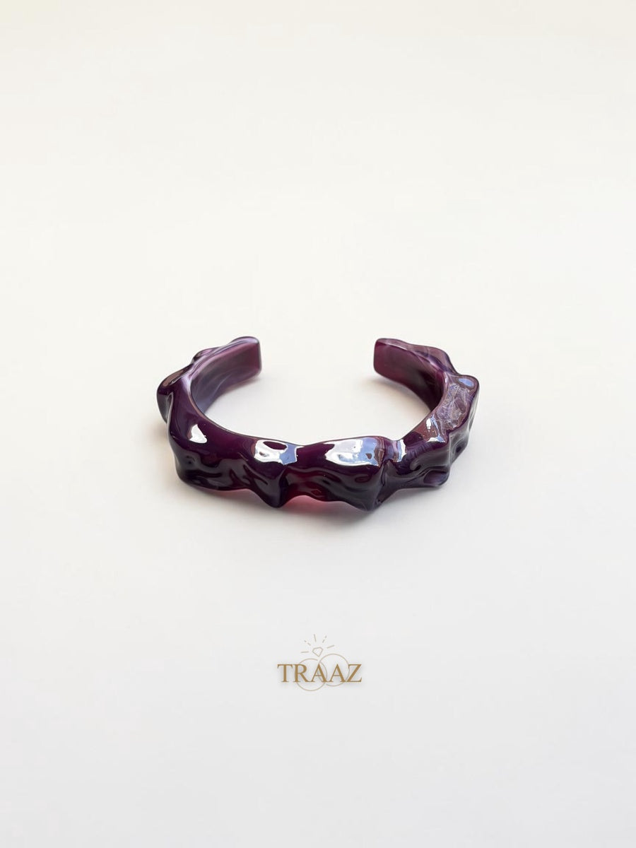 Purple Wavy acrylic bangle