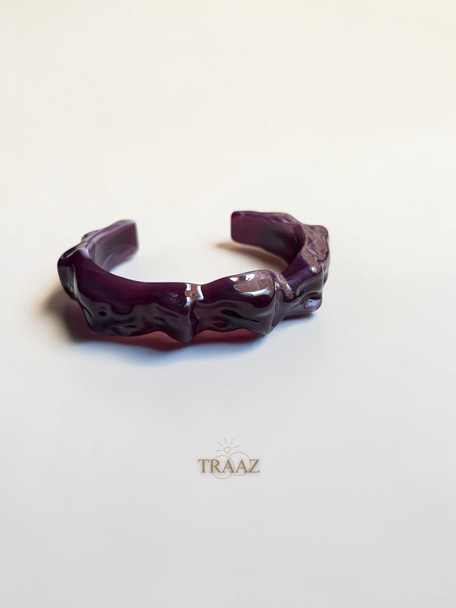 Purple Wavy acrylic bangle