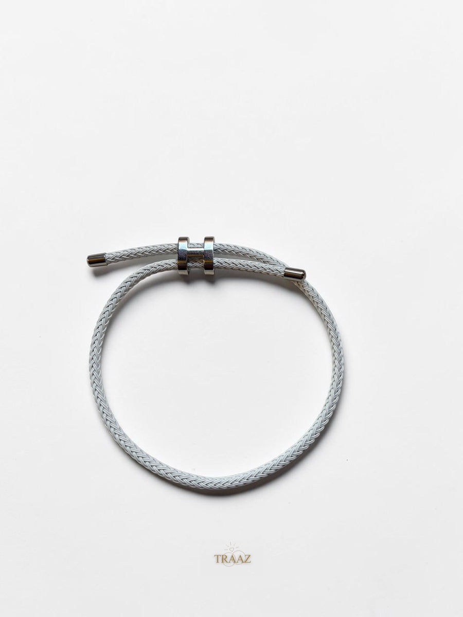 White & SILVER Hermes Bracelet