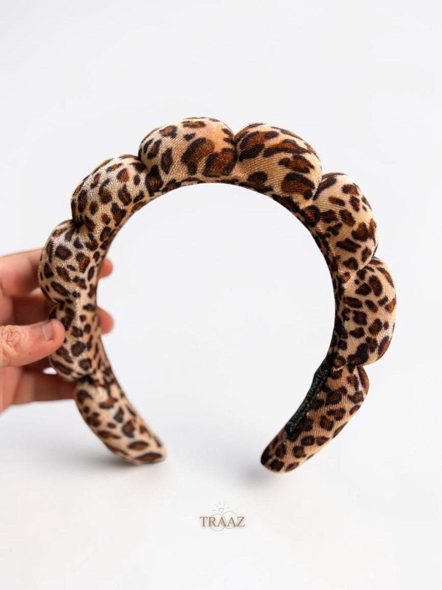 Brown Leopard Bubble Headband