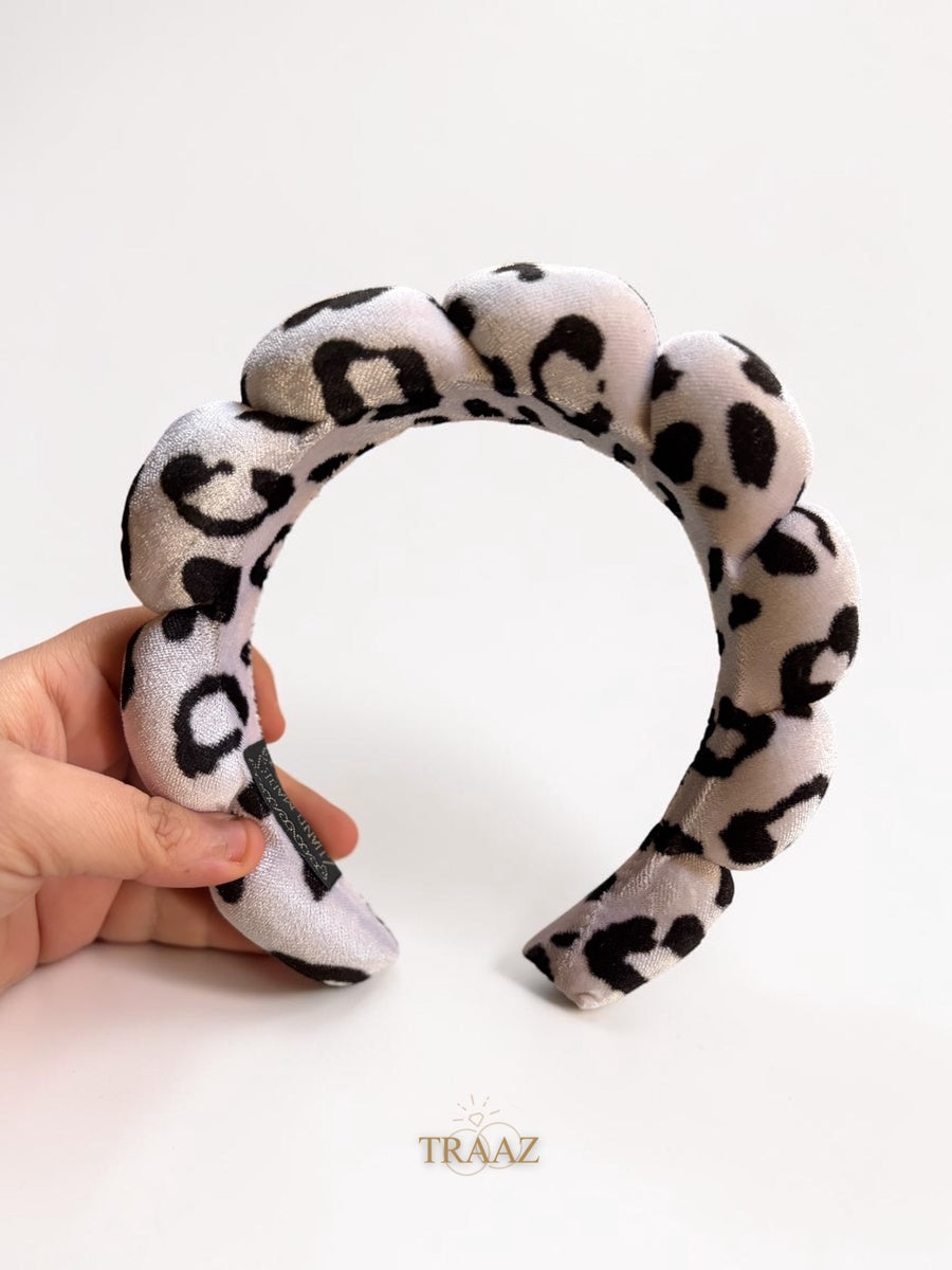 White Leopard Bubble Headband
