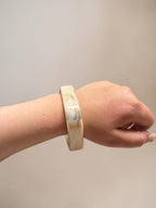 beige square acrylic bangle