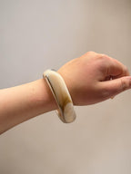 beige Curved  square acrylic bangle