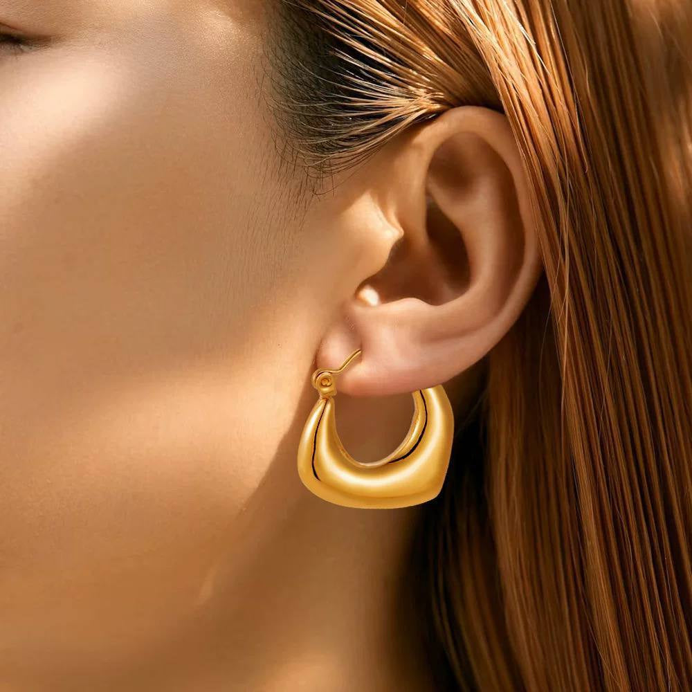 Smooth Curve Hoop Earrings