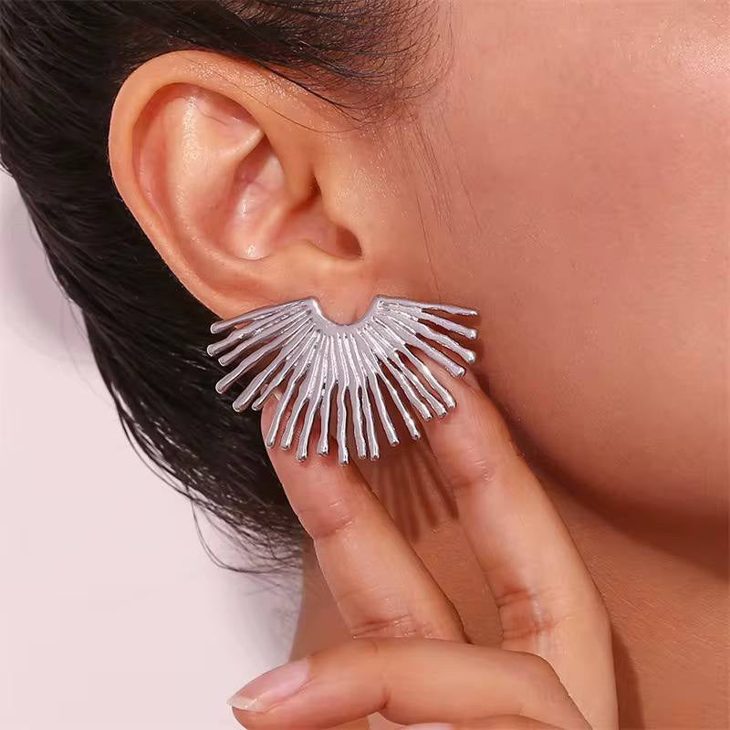 Silver Sunburst Earring