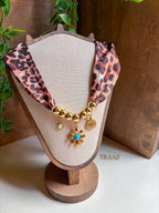 Leopard Charm Scarf Necklace