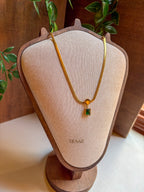 Emerald Herringbone Necklace 💚✨