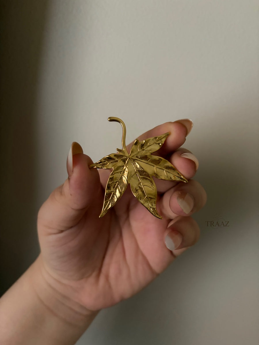 gold leaf brooch