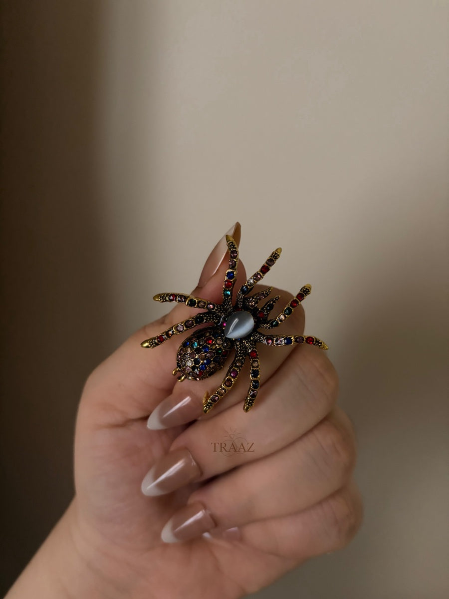 strass spider brooch