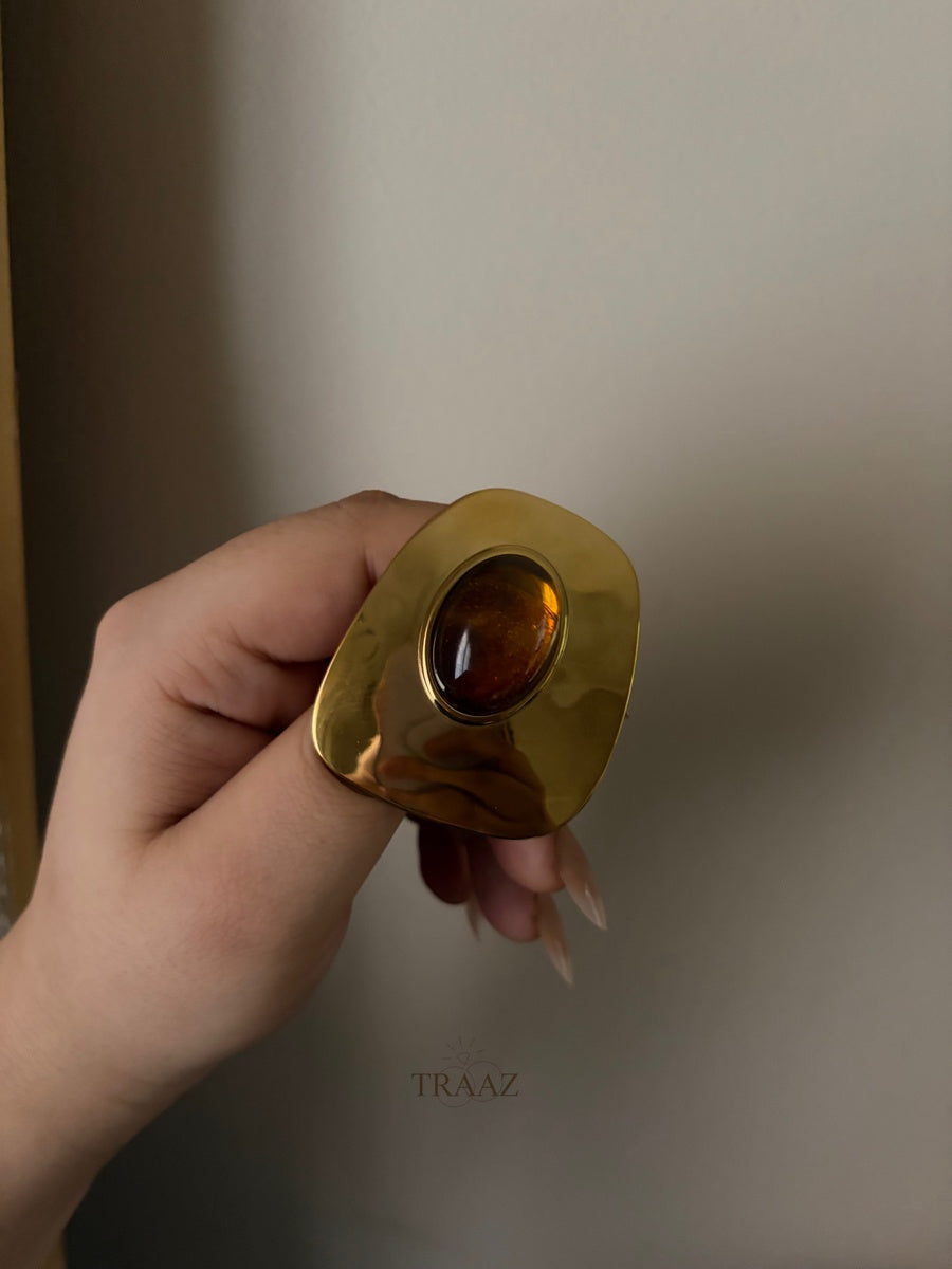Chunky Amber brooch