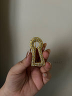  Strass gold lock brooch