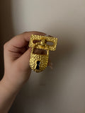 gold lock brooch