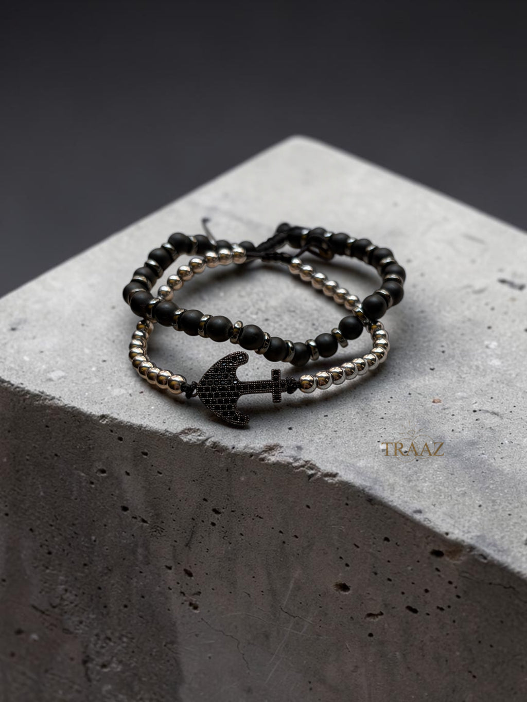 Black Anchor Duo Bracelet